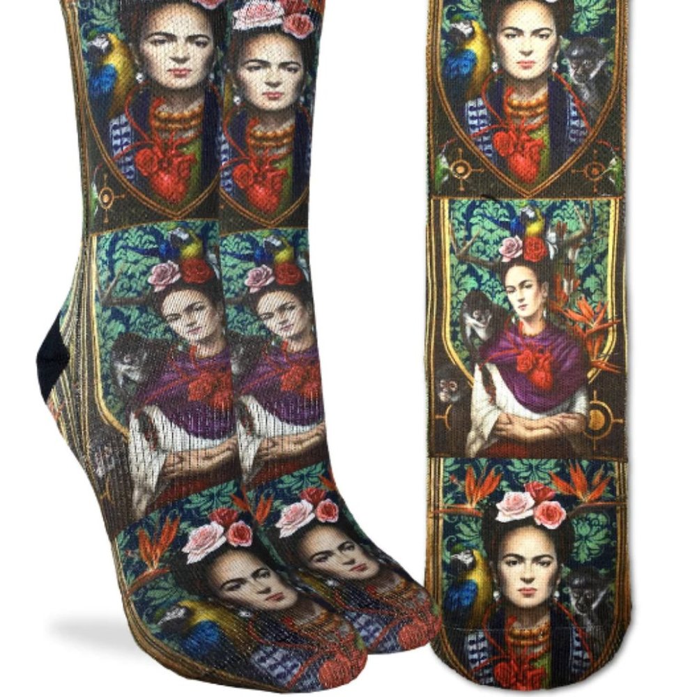 Good Luck Socks Women's Ode To Frida Kahlo Socks NEW  SIZE 5-9